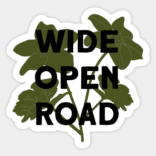 Wide Open Road, green & black Sticker